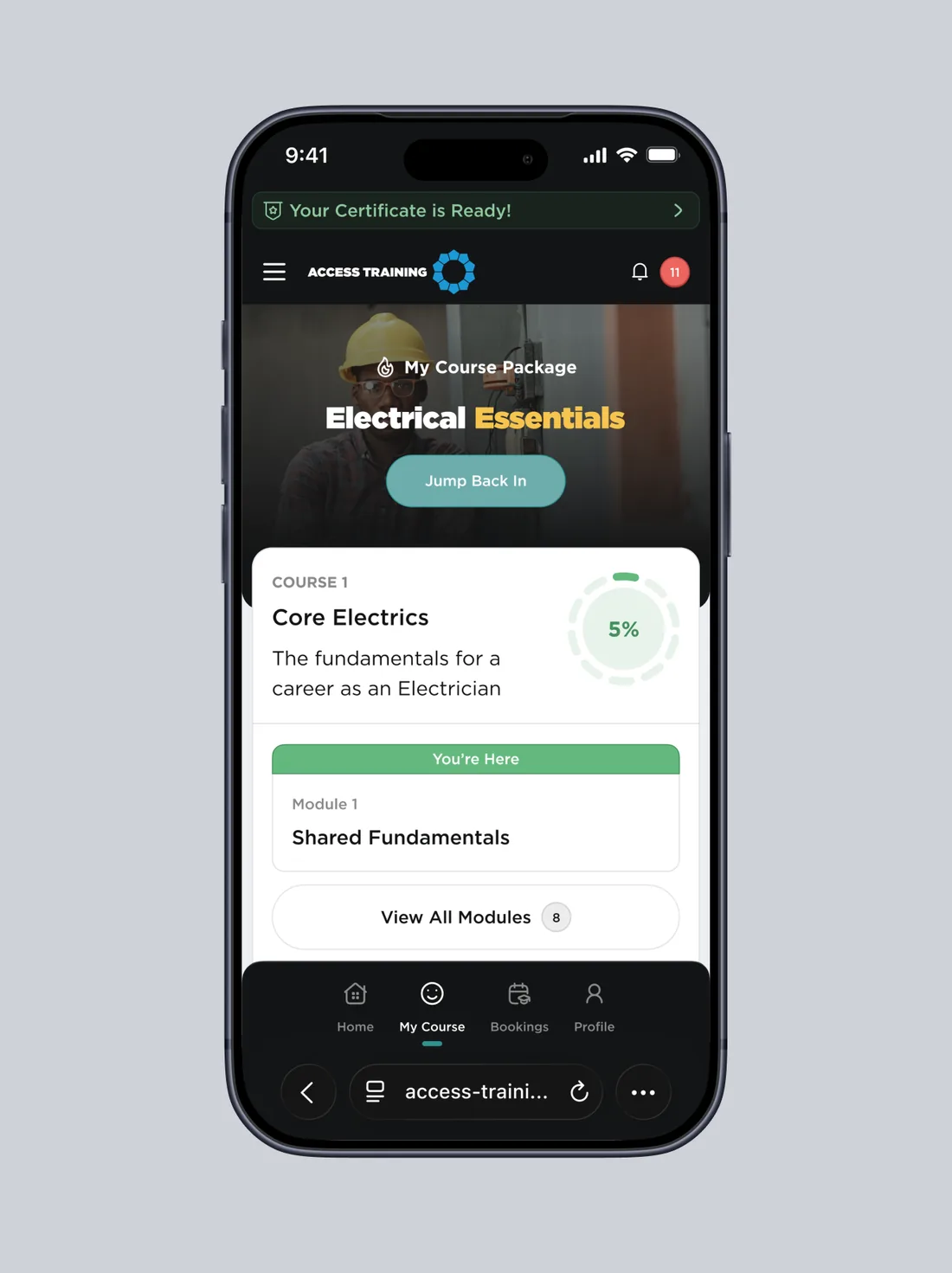 Course outline on mobile