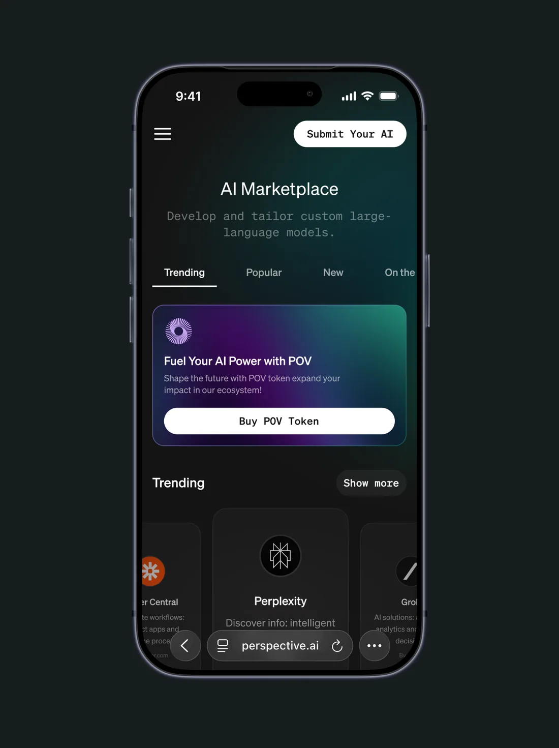 AI Marketplace on mobile